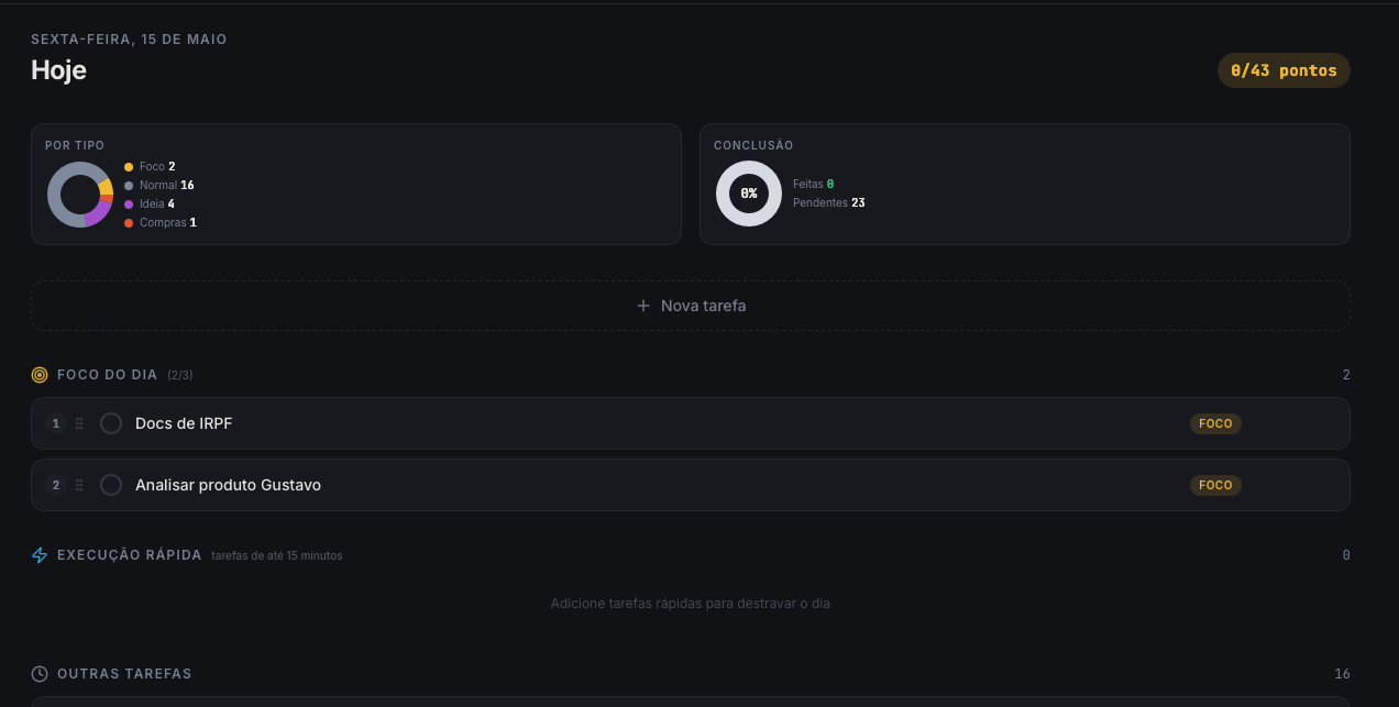 App Manager Dashboard com cards de apps, status e priorização